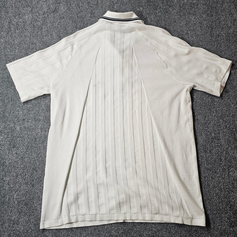 Wilson Mens Knit Polo Shirt Bundle Navy White Ribbed Short Sleeve Vintage Style - Picture 6 of 14